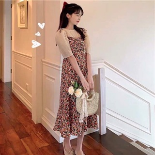 Set yếm hoa 2 dây + sơ mi tay bồng