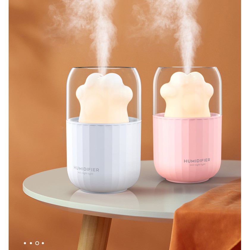 Máy phun sương mini Humidifier M206, dung tích 300ml, nhỏ gọn, đáng yêu, hình móng vuốt mèo
