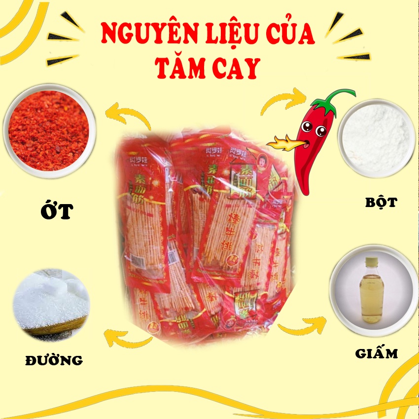 Tăm cay ăn vặt trung quốc gói 26gam món ăn của tuổi thơ siêu ngon