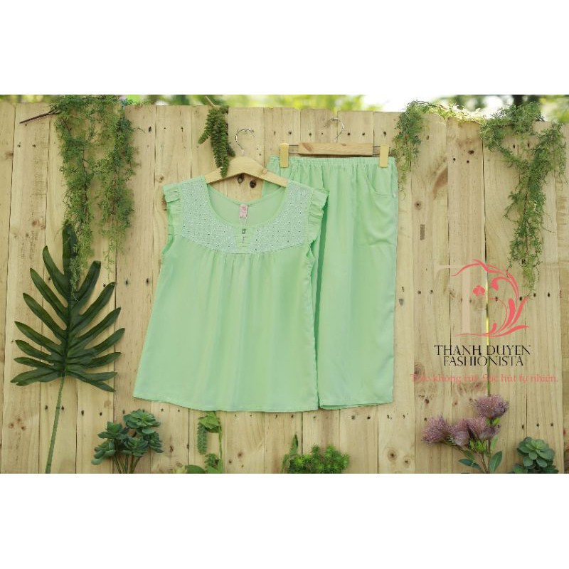 Bộ Tole màu thun thêu 2 con đỉa, tay cánh tiên dịu dàng - 2410CTL | BigBuy360 - bigbuy360.vn