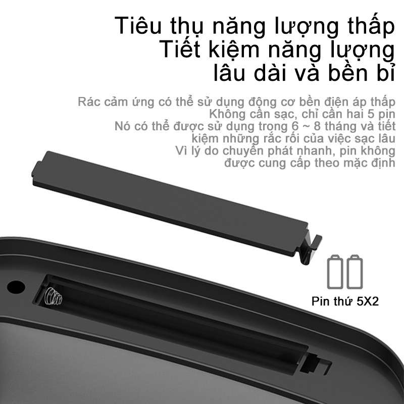 Thùng rác nhà thông minh, cảm ứng tự động, có nắp, phân loại rác, thùng rác thông minh (bạn cần mua pin AA)[GM-ZNLJT00]