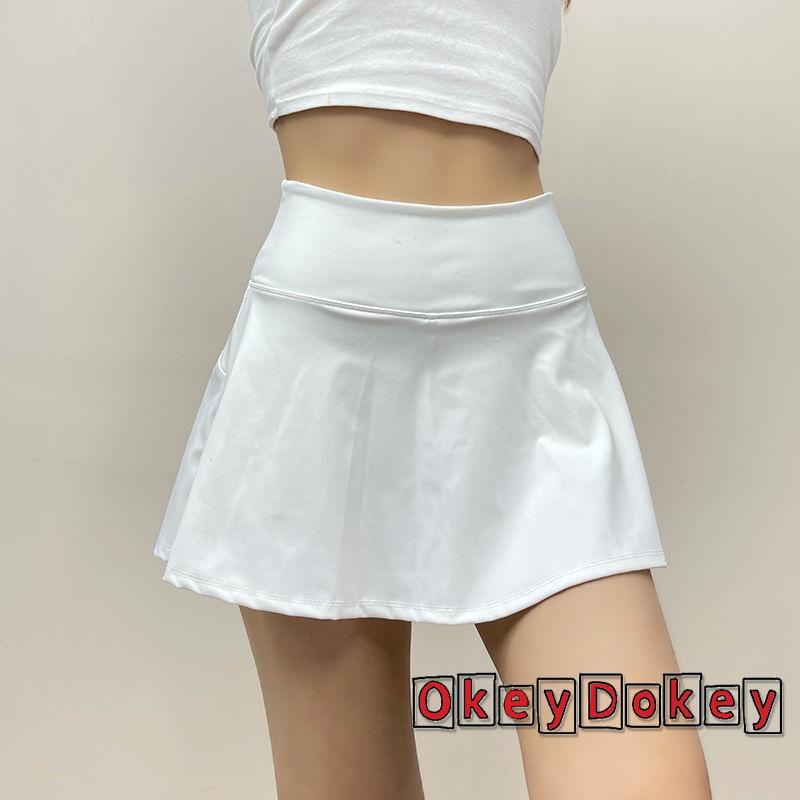 Chân Váy Ngắn Lưng Cao Màu Trơn Xẻ Tà Thời Trang Cho Nữ