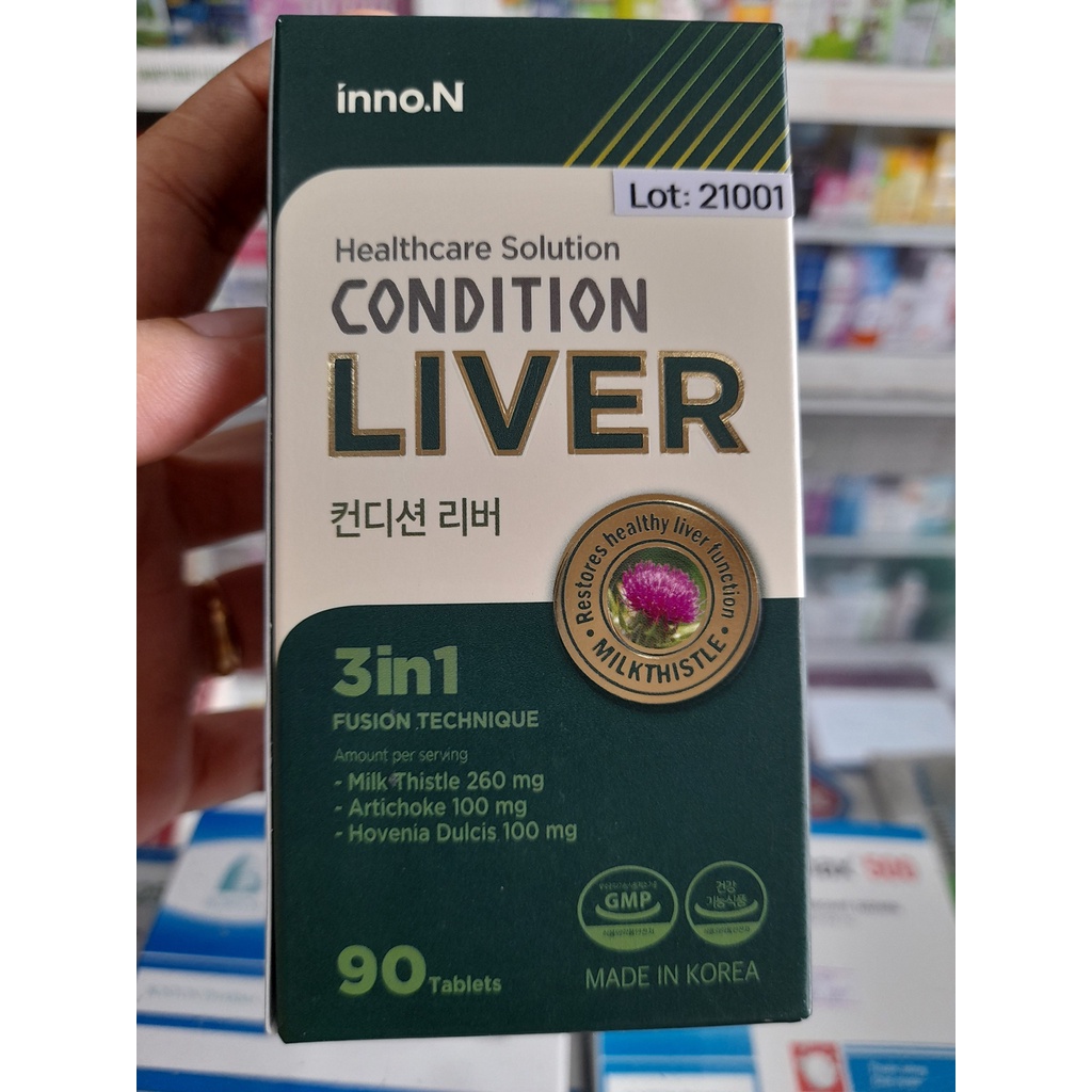 Viên uống bổ gan Hàn Quốc Condition Liver hỗ trợ giải độc, tăng cường chức năng gan Hộp 90 Viên