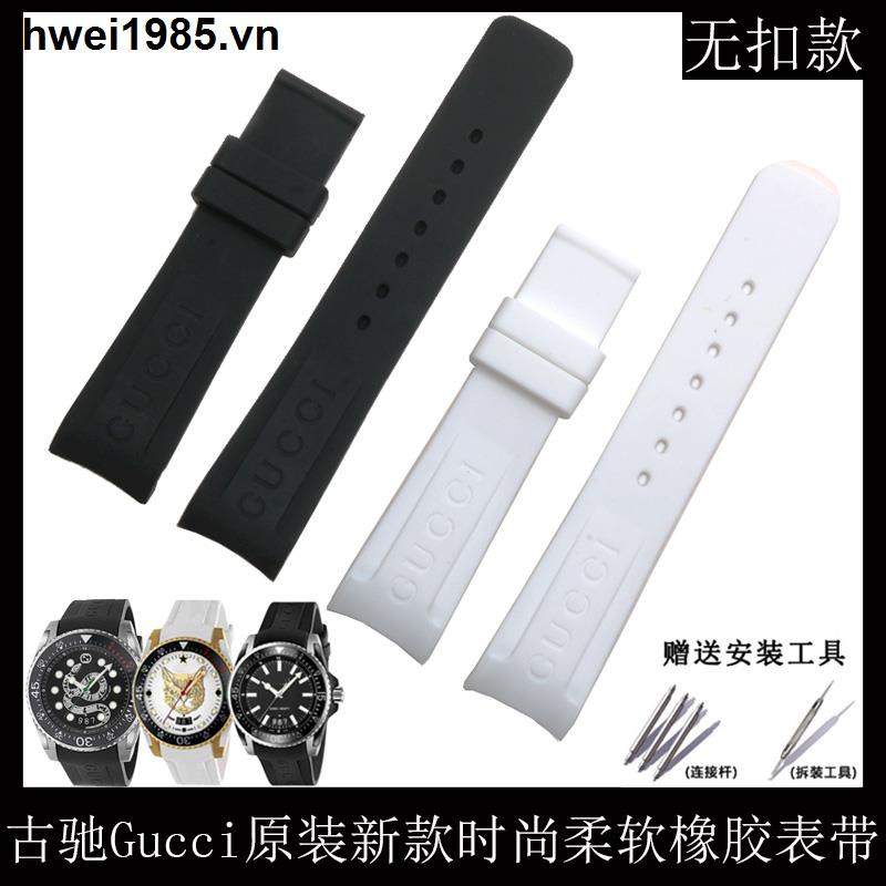Dây Đeo Đồng Hồ Gucci Bằng Silicone Thời Trang Cho Nam Nữ136217 Ya136204 Ya136322Vòng Tay Cao Su 20 / 23mm