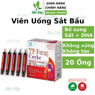 Viên sắt cho bà bầu ❤️CHÍNH HÃNG👍 TP Ferus Corke ❤️ bổ sung sắt cải thiện tình trạng hoa mắt chóng mặt đau đầu
