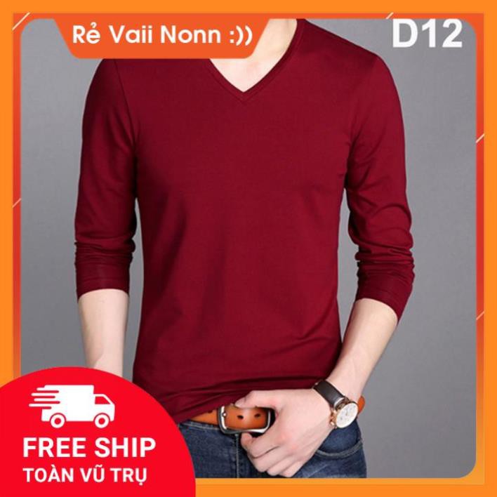 [XẢ KHO GIÁ SỐC] Áo thun nam cổ tim dài tay đẹp nhiều màu đủ size ( có size lớn cho người 100 kg ) | BigBuy360 - bigbuy360.vn
