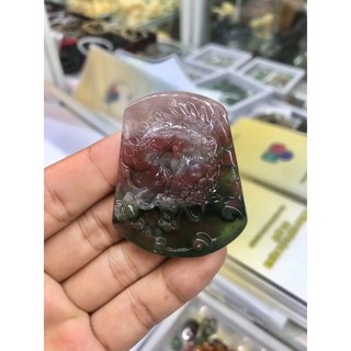 Mặt dây chuyền Rồng phong thủy đá ngọc băng tảo