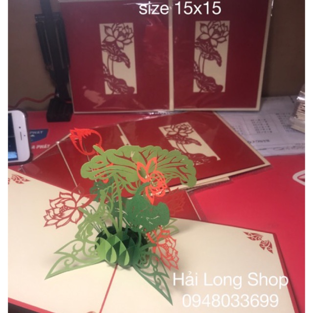 Hoa Sen 1 - Lotus - Flower - Thiệp 3D ( VN )