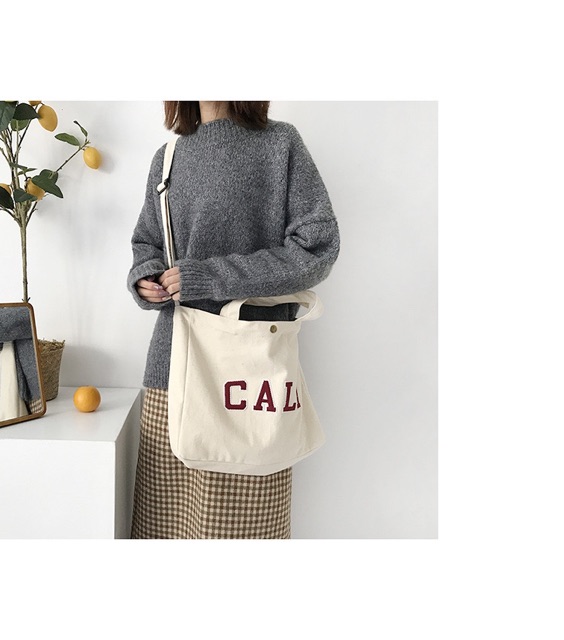 Túi tote túi vải canvas đeo chéo ( CALI ) kèm ảnh thật