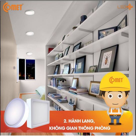 Đèn Led TRÒN ốp nổi Comet CED121T-24, công suất 24W