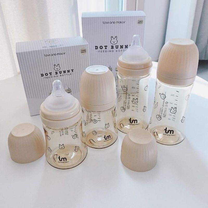 Bình sữa Thỏ/ Sóc Tovi and Molly 180ml/280ml Hàn Quốc