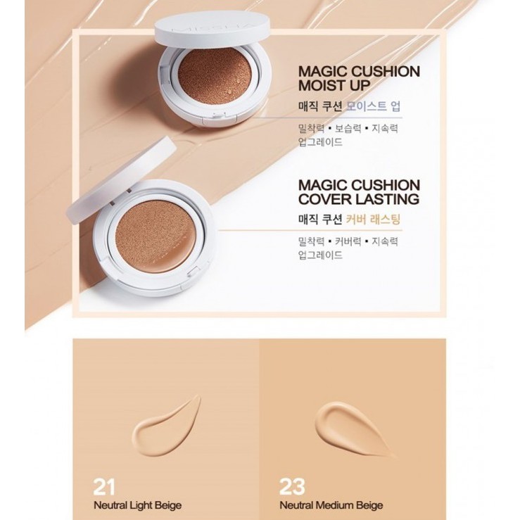 Phấn Nước Siêu Kiềm Dầu, Che Phủ Tốt Missha M Magic Cushion Cover SPF50+ Pa+++