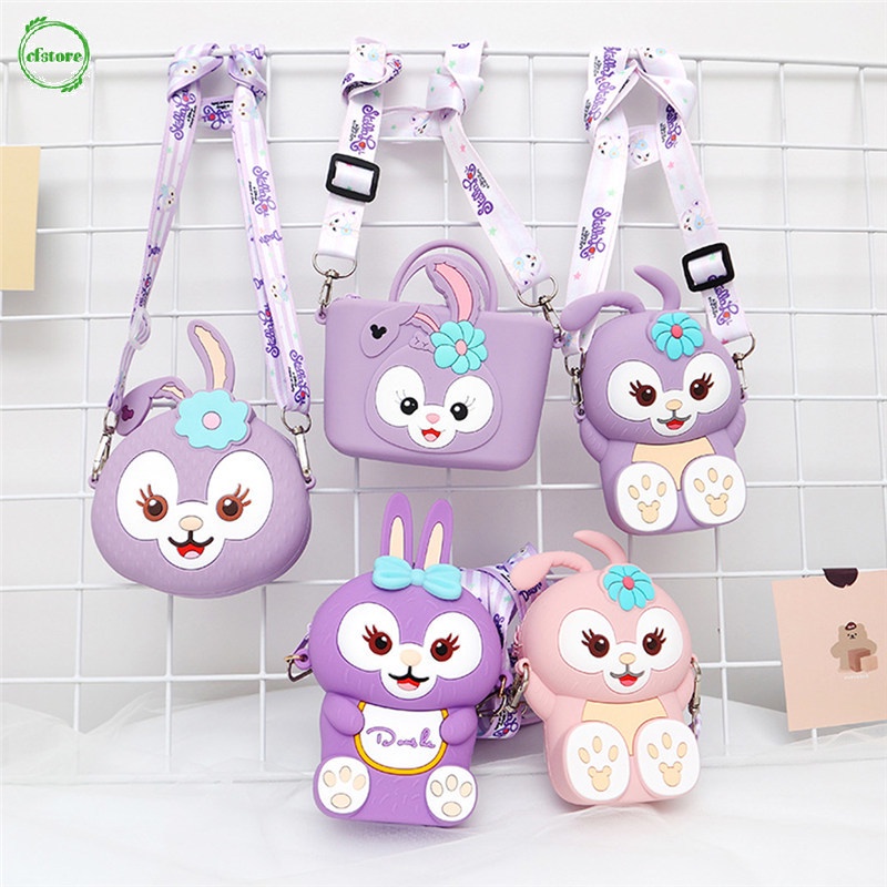 Túi đeo chéo vai bằng silicon họa tiết Stella Disney dễ thương cho bé gái