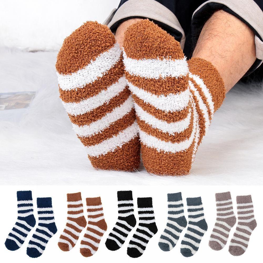 1 Đôi Tất Nhung San Hô Dày Mềm Mại Giữ Ấm Mùa Đông