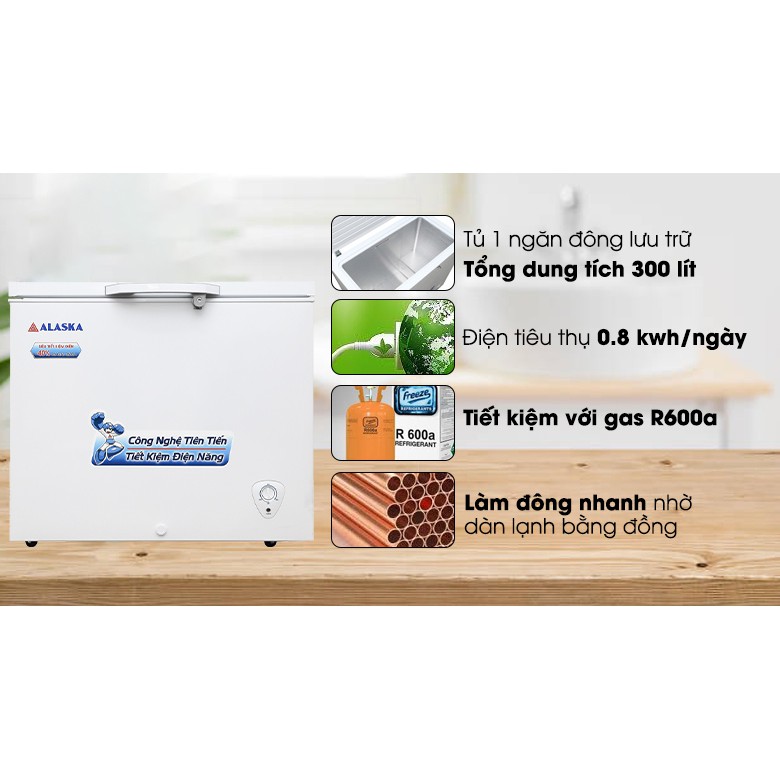 Tủ đông Alaska 300Lít BD 300C (Miễn phí giao tại HCM-ngoài tỉnh liên hệ shop)