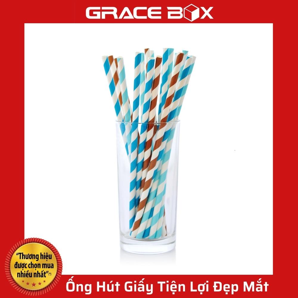 {Giá Sỉ} Túi 25 Ống Hút Giấy Bảo Vệ Môi Trường Tiện Lợi Đẹp Mắt - Phi Ø6 &amp; Ø8 - Siêu Thị Bao Bì Grace Box