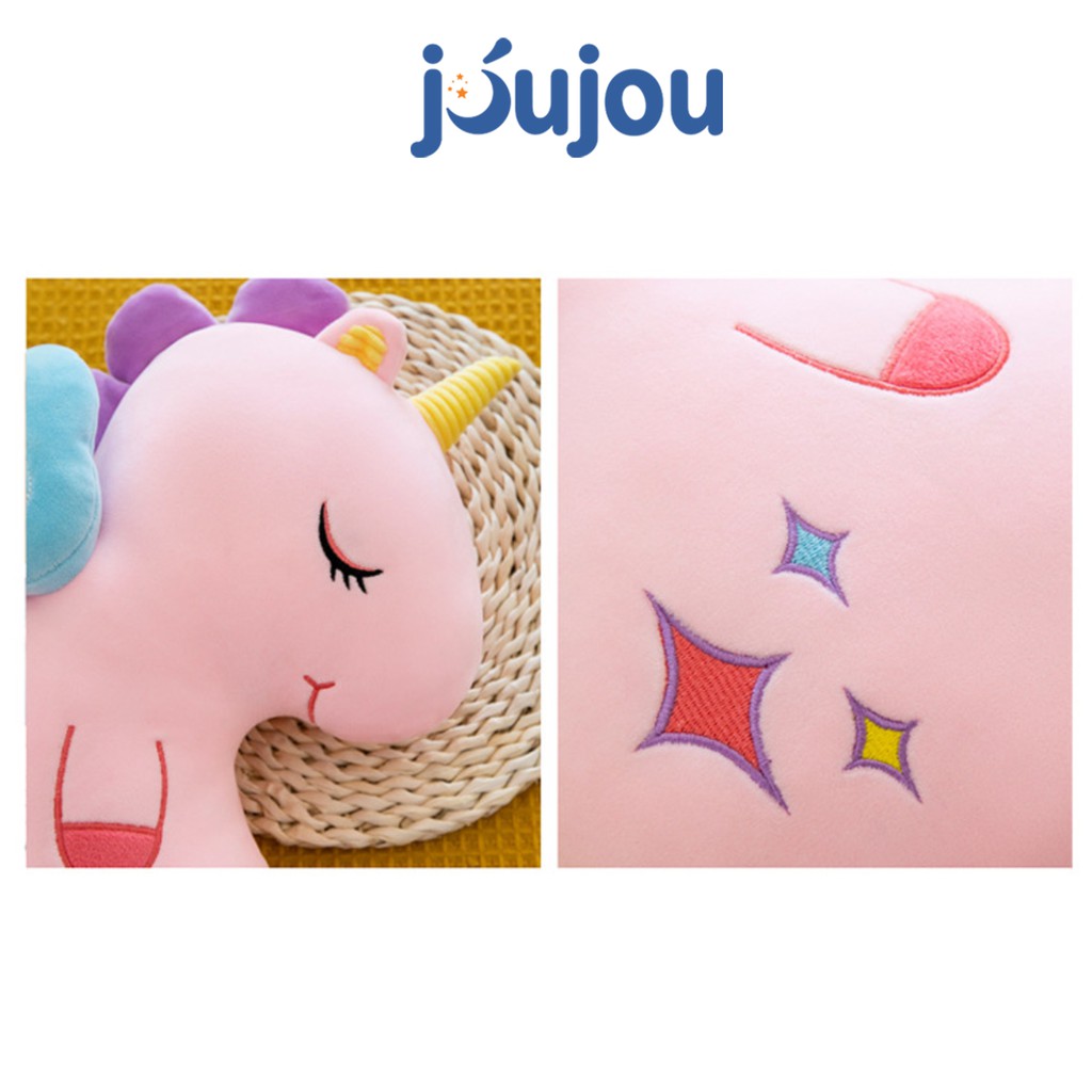 Gấu bông ngựa 1 sừng unicorn ngủ cute size 36cm cao cấp JouJou mềm mịn dễ thương cho bé