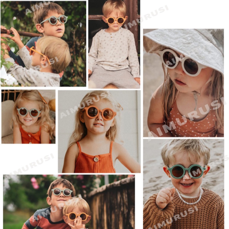 Kính mát gọng tròn chống tia UV400 thời trang Hàn Quốc đáng yêu cho bé 3-13 tuổi