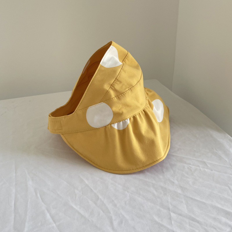 Mũ Rộng Vành Chống Nắng Họa Tiết Chấm Bi Xinh Xắn Phong Cách Hàn Quốc Cho Bé