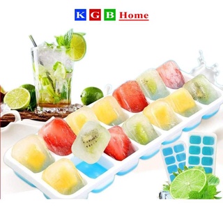 Khay Đá SIlicon 14 Viên, Làm Đá, Kem, Thạch, Có Nắp Đậy, Không Lo Mùi