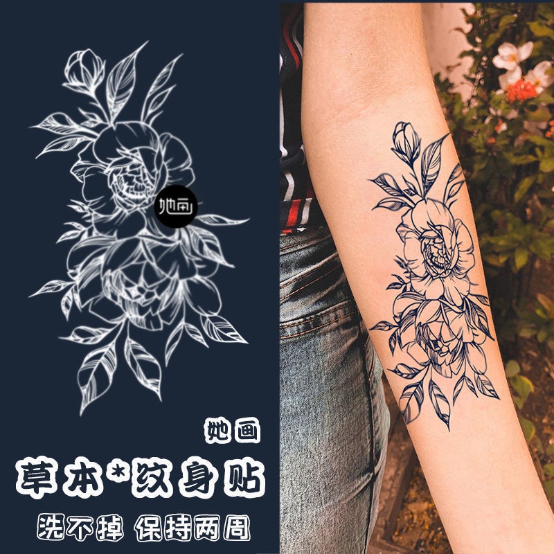 Hình Xăm Dán Cánh Tay / Ngực / Lưng Họa Tiết Hoa Không Phản Quang Chống Thấm Nước Lâu Trôi Cho Nam Và Nữ