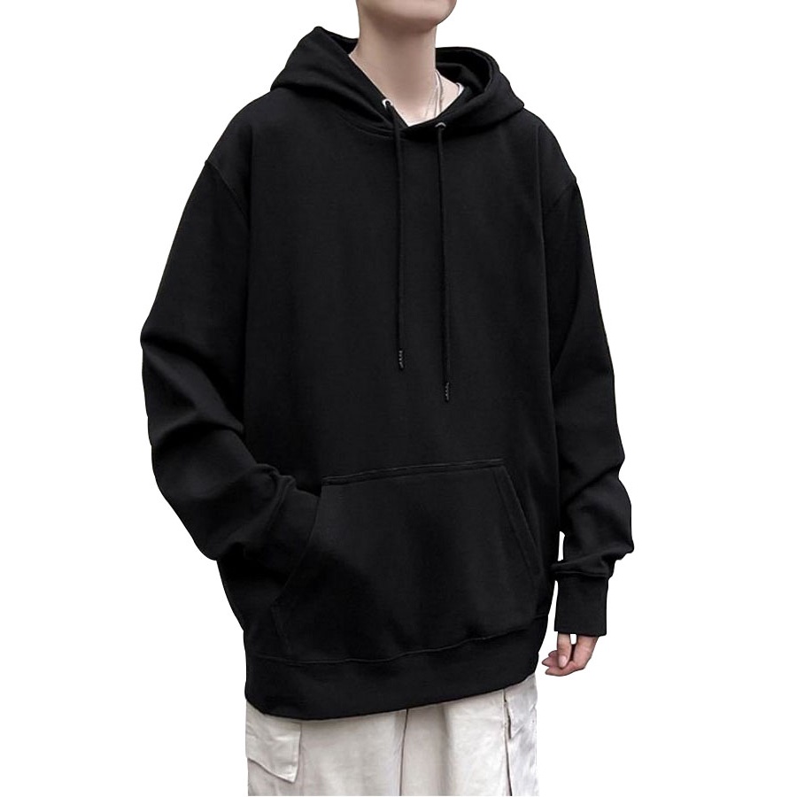 Áo Hoodie Nỉ Trơn Form Rộng Có Mũ 2S Clothing, Áo Hoodie Basic Unisex Màu Trắng Đen