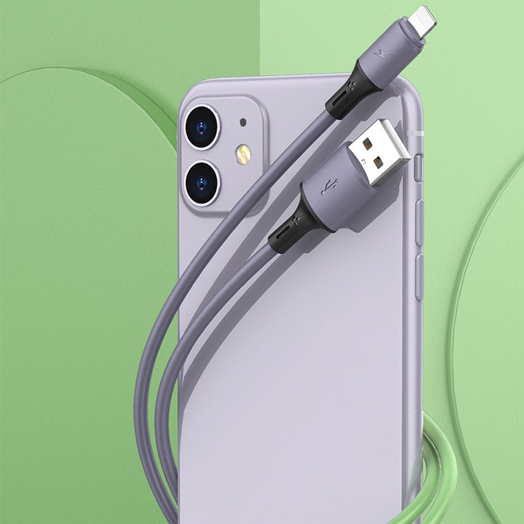 [Sạc nhanh] Dây cáp sạc nhanh 2.4A truyền dữ liệu cho iPhone Lightning Type C Micro USB dài 1M làm từ liquid silicon mềm