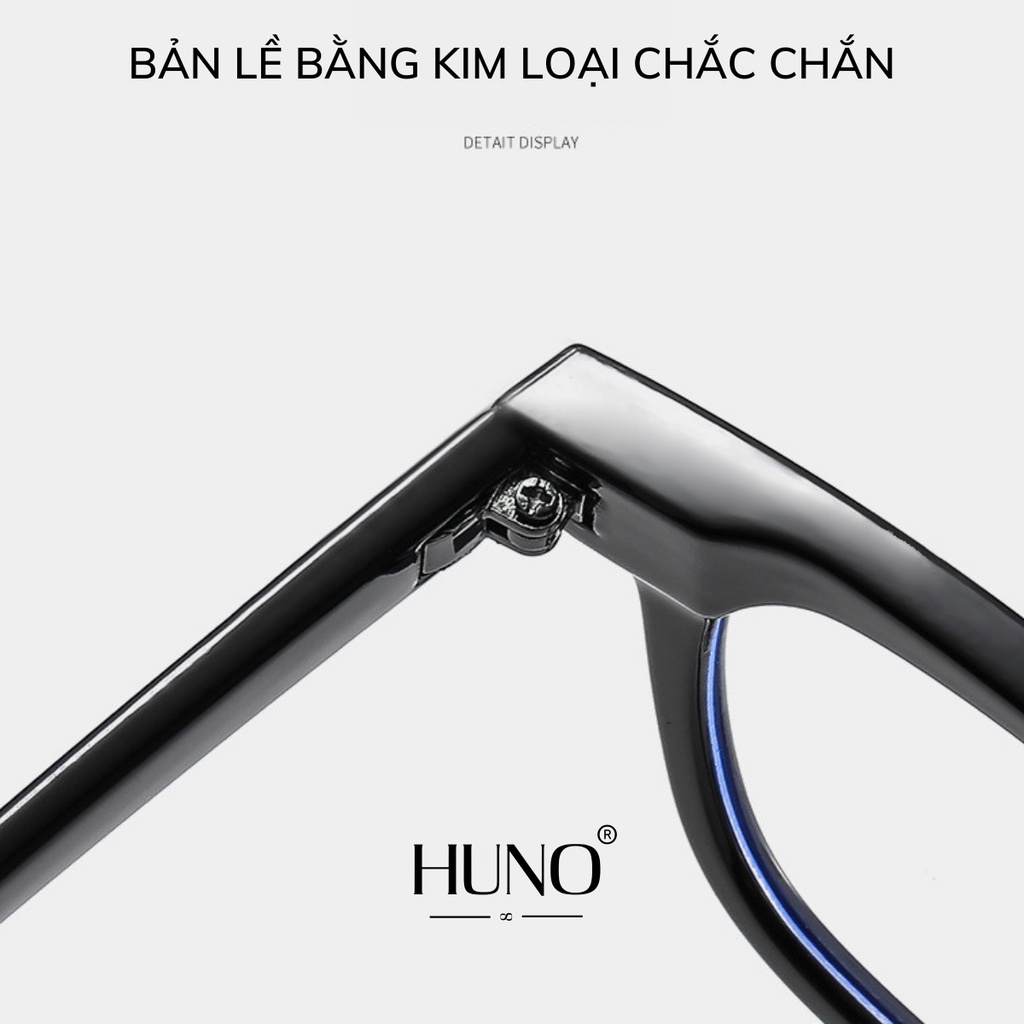 Kính râm nam, nữ HUNO HOT 2023 thiết kế FORM vuông vắn cùng với hai chấm tạo điểm cuốn hút cho kính - KR43