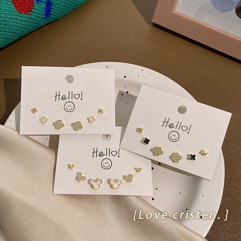 Set bông tai mạ bạc 925 nhiều màu sắc nhiều kiểu dáng tùy chọn phong cách dễ thương thời trang thu đông cho nữ
