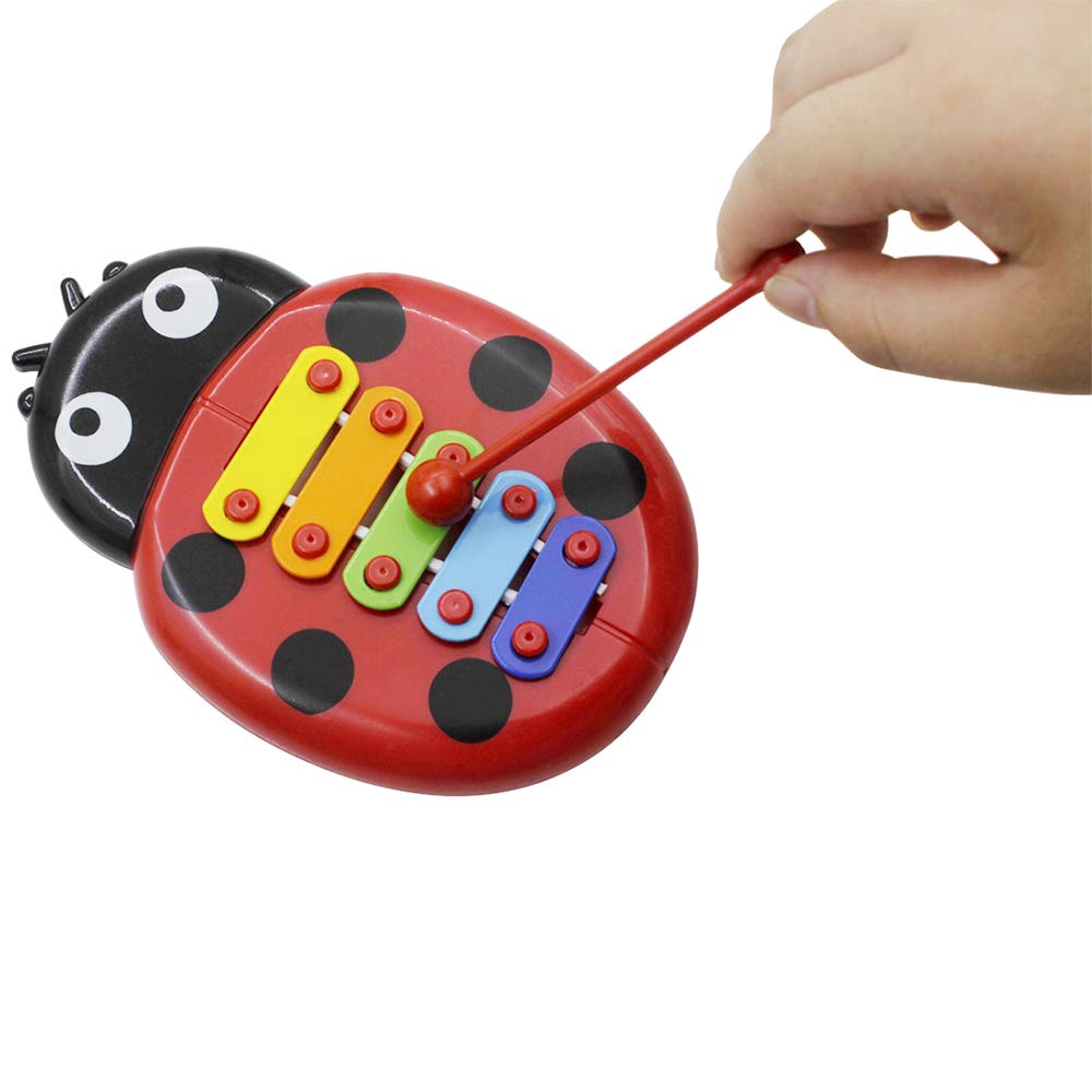 Multi-Color Xylophone Ladybird Knock On Piano Keyboard Early Education Musical Instrument Toy Pianos Keyboards