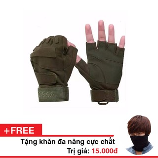 Găng tay phượt Blackhawk màu rêu ! Tặng kèm 1 khăn đa năng Phượt