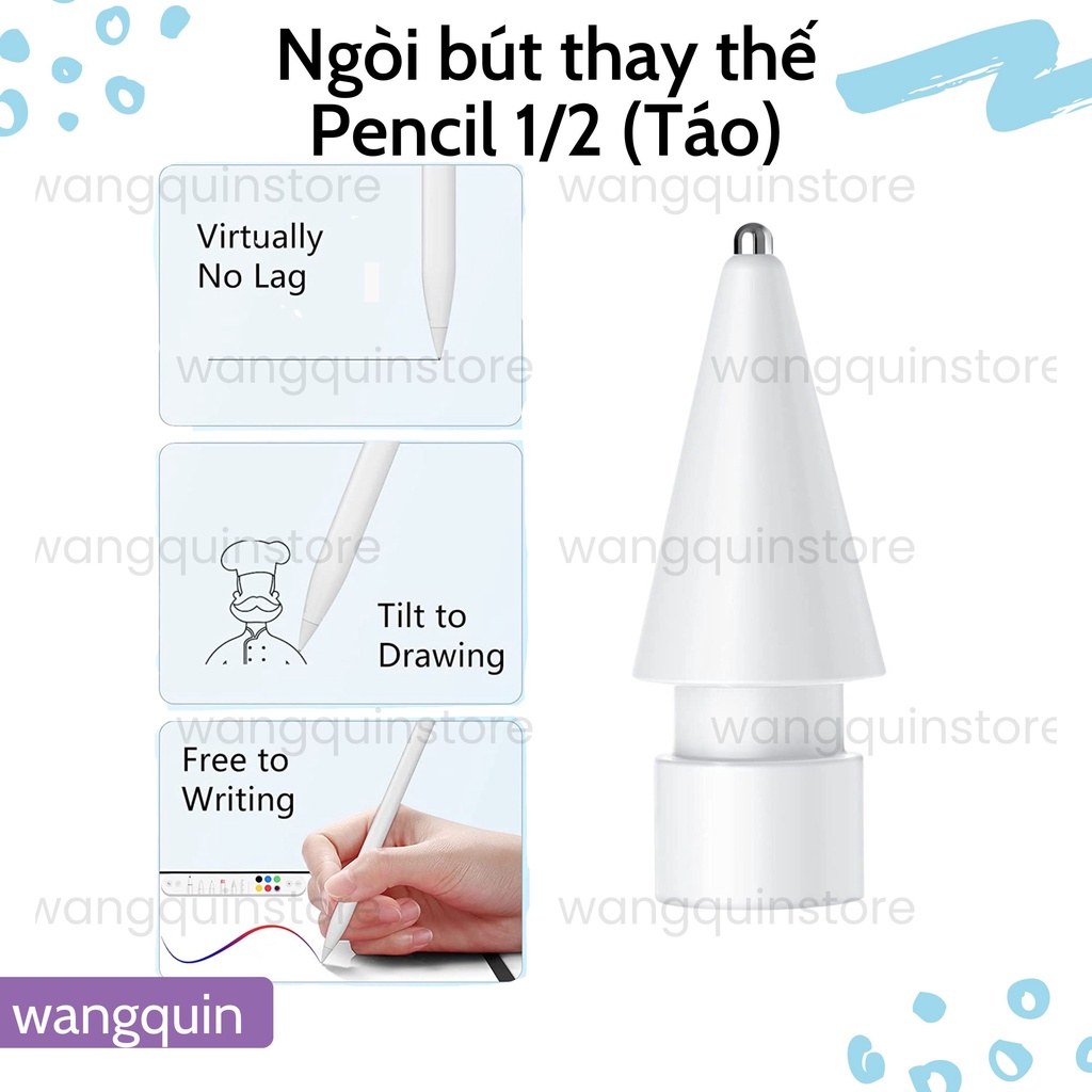 Đầu ngòi thay thế cho bút cảm ứng Pencil 1/2 táo - Pen tip dùng như ngòi gốc - Ngòi bút kim loại hỗ trợ viết Calligraphy