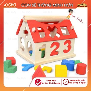 Đồ chơi nhà gỗ thả số và hình học sắc màu cho bé ct00025