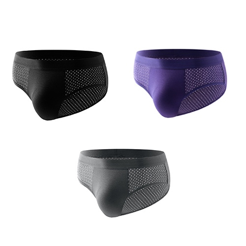 Set 3 Quần sịp tam giác quần lót brief nam thông hơi cao cấp thoáng mát