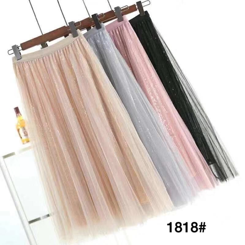 G10. 1818. CHÂN VÁY XÒE SỌC KIM TUYẾN