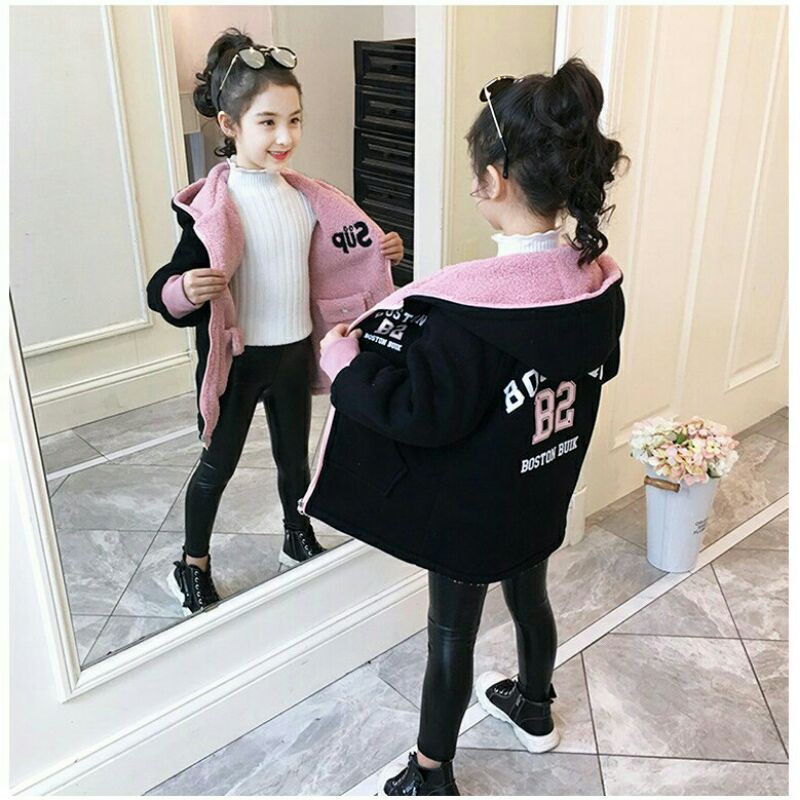 Áo khoác bông 2 mặt cho bé gái