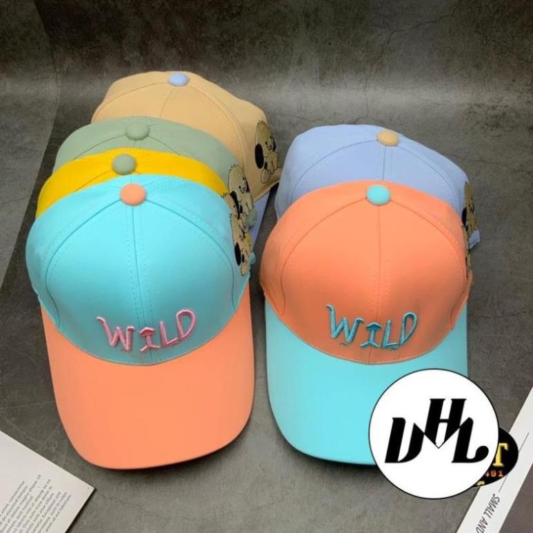 ( Size 4 - 10 tuổi ) Mũ Lưỡi Trai Thêu WILD Khoá Dán Phối Màu Thời Trang QC Cho Bé
