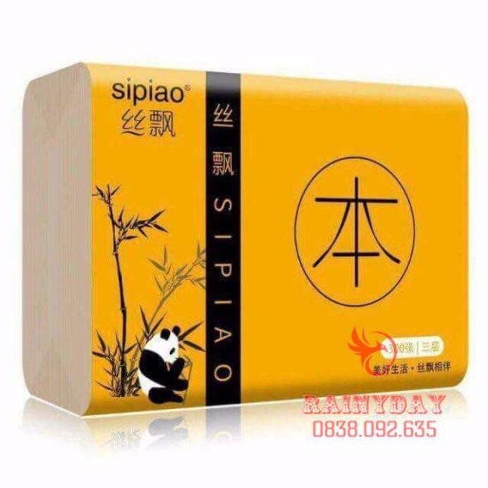 Thùng khăn giấy ăn gấu trúc Sipiao 30 gói siêu dai nội địa trung loại 1 300 tờ
