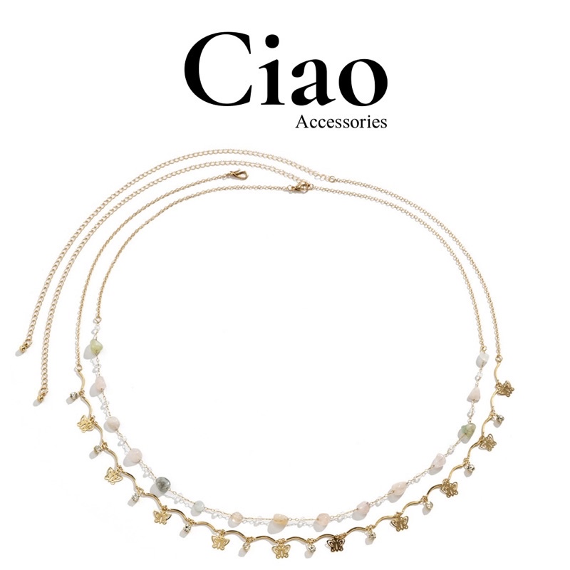 [HOẢ TỐC 1H] Set 2 vòng bụng thiết kế hoạ tiết đính đá mới lạ trendy phong cách Giselle Ciao