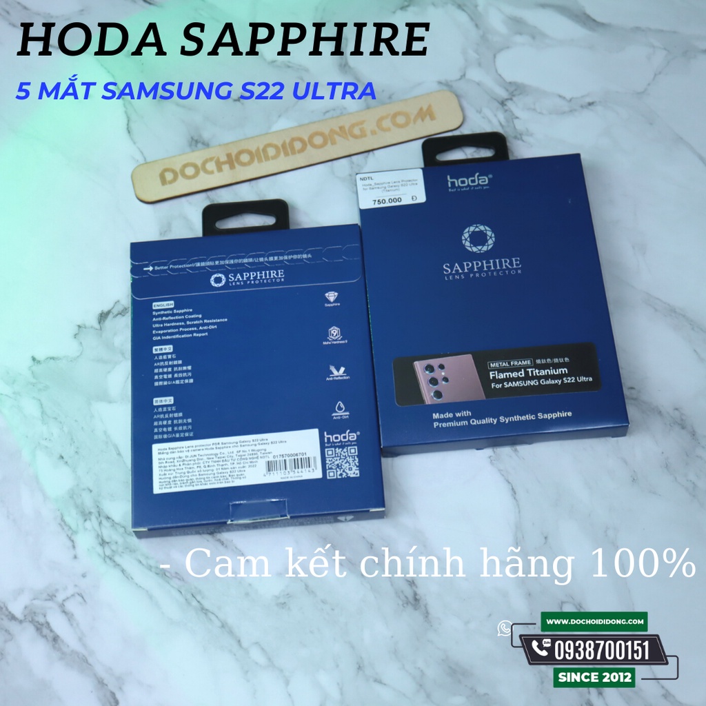 Miếng Dán Cường Lực Camera HODA Sapphire cho Samsung S22 Ultra