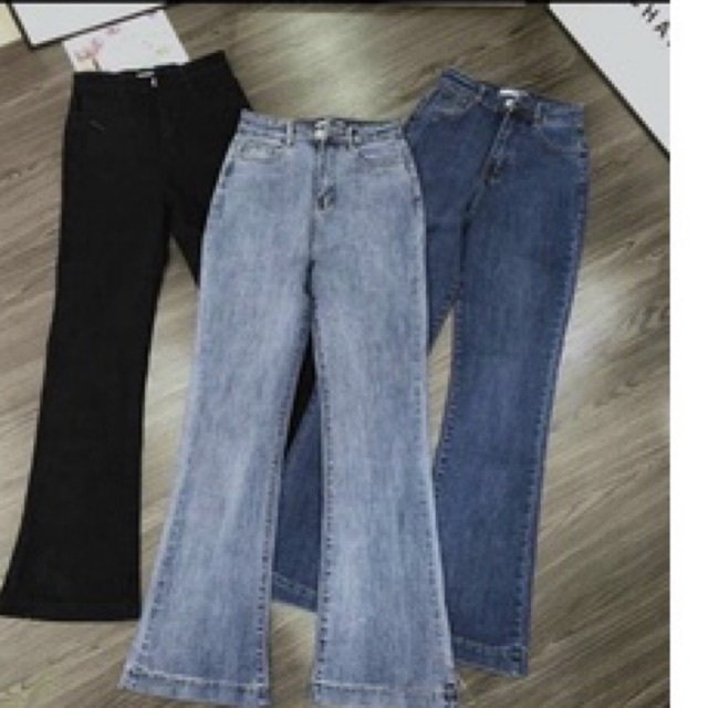 Quần jean ống loe chất co giãn thoải mái, tôn dáng, jean dày dặn