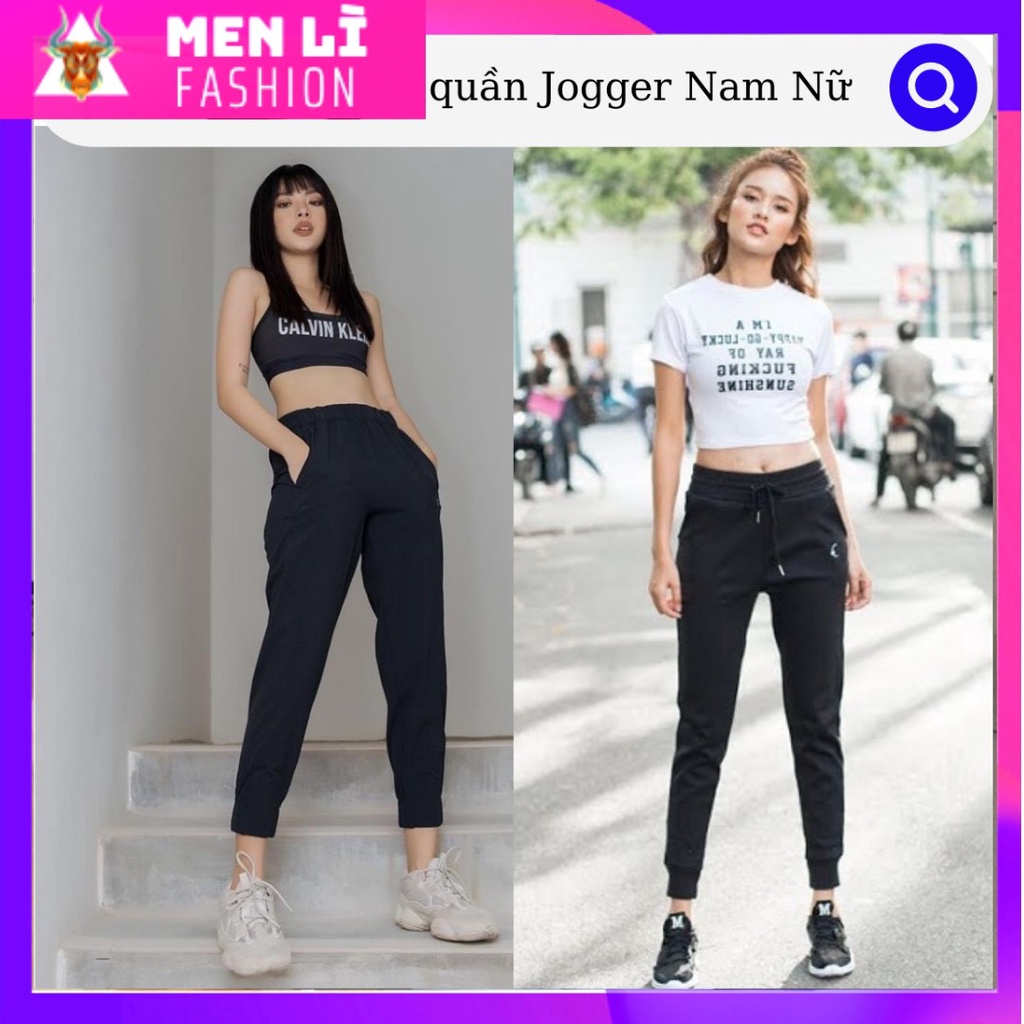 QUẦN JOGGER NAM NỮ TRƠN BASIC Thun Poly Phong Cách Thể Dục Thể Thao Năng Động, Men Lì Fashion