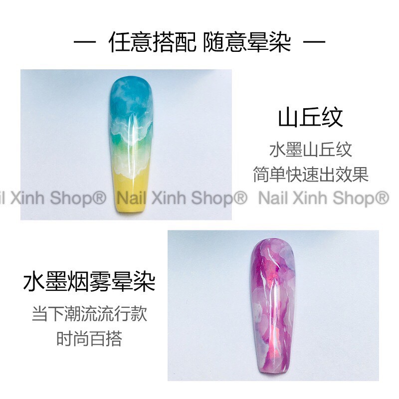 Cồn loang màu trắng sữa Vinimay hàng chính hãng ( mẫu đá loang , cồn loang nail hot trend )