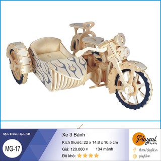 Bộ Lắp Ráp Mô Hình Gỗ 3D - [MG17] Xe 3 Bánh
