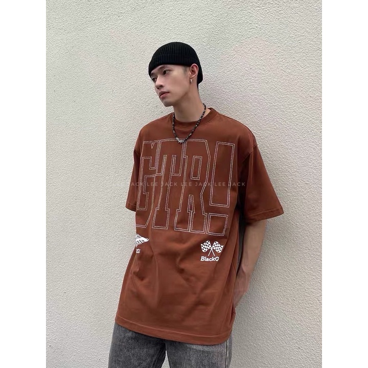 Áo Thun Đính Đá Màu Nâu Blackgts Tee