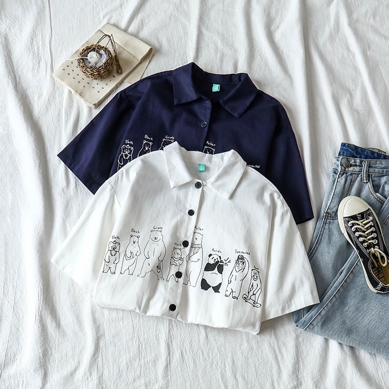 Áo Thun Polo Tay Ngắn Dáng Rộng Phong Cách Hàn Quốc Cho Nữ