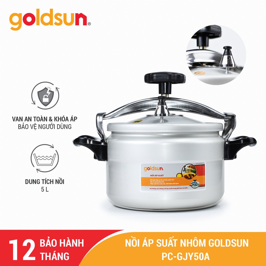 Nồi Áp Suất Goldsun Đa Năng Đáy Từ GPC1930-07IH Dùng Cho Mọi Loại Bếp Dung Tích 5L 7L 9L Bảo Hành 12 Tháng