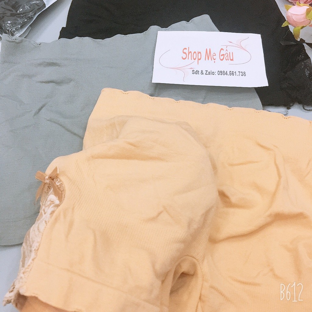 Quần lót đùi mặc trong váy, nâng mông chất cotton mềm mịn viền ren cao cấp