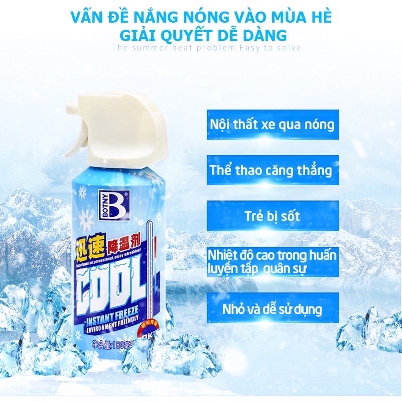 bình xịt lạnh làm mát