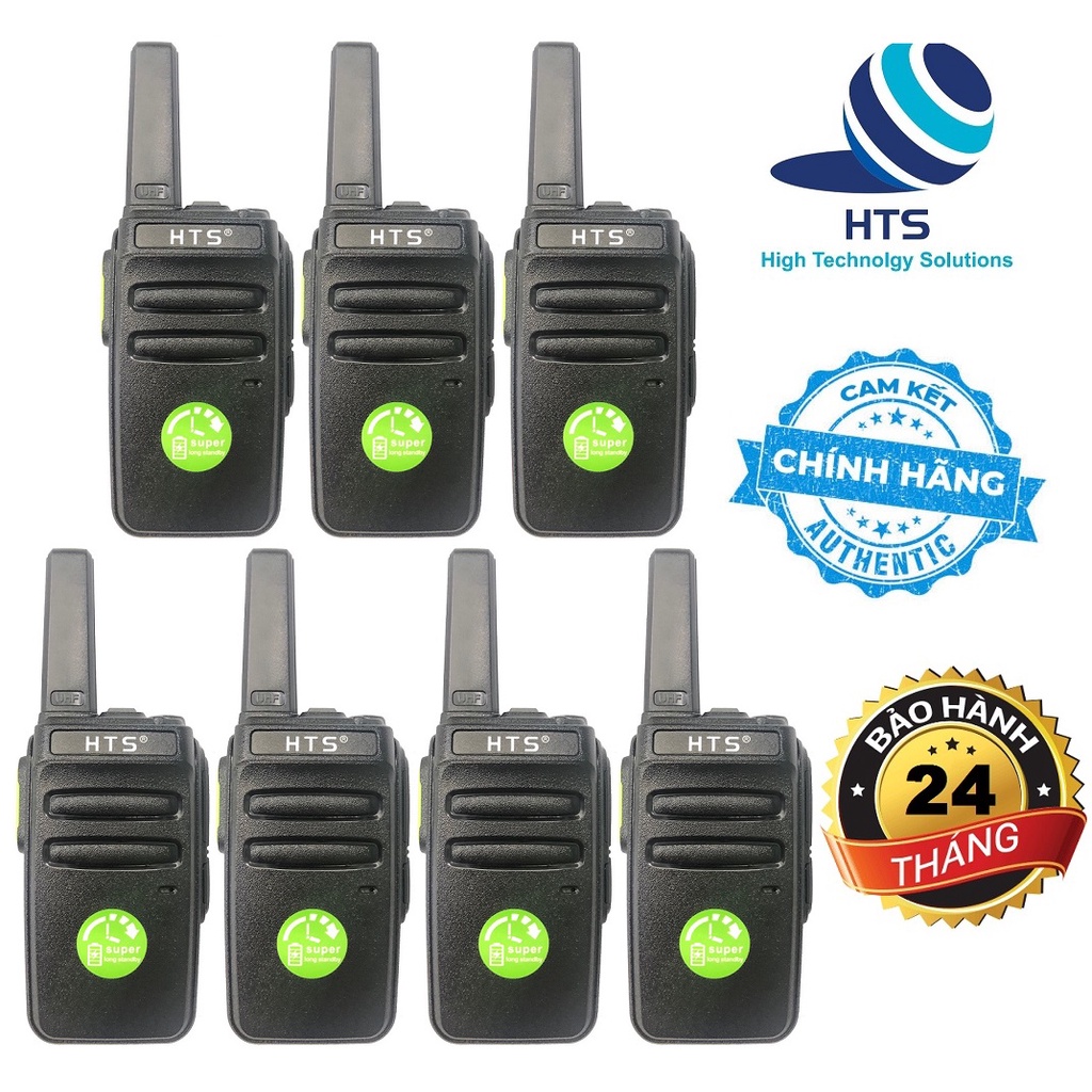 Bộ 7 Máy Bộ đàm HTS X3 Chính Hãng, Bảo Hành 24 Tháng, 2 Chế Độ Sạc, Loa Siêu To, Pin Dùng &gt;18h, Micro Siêu Nhạy